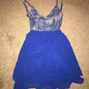 Blue Flowy Mini Dress